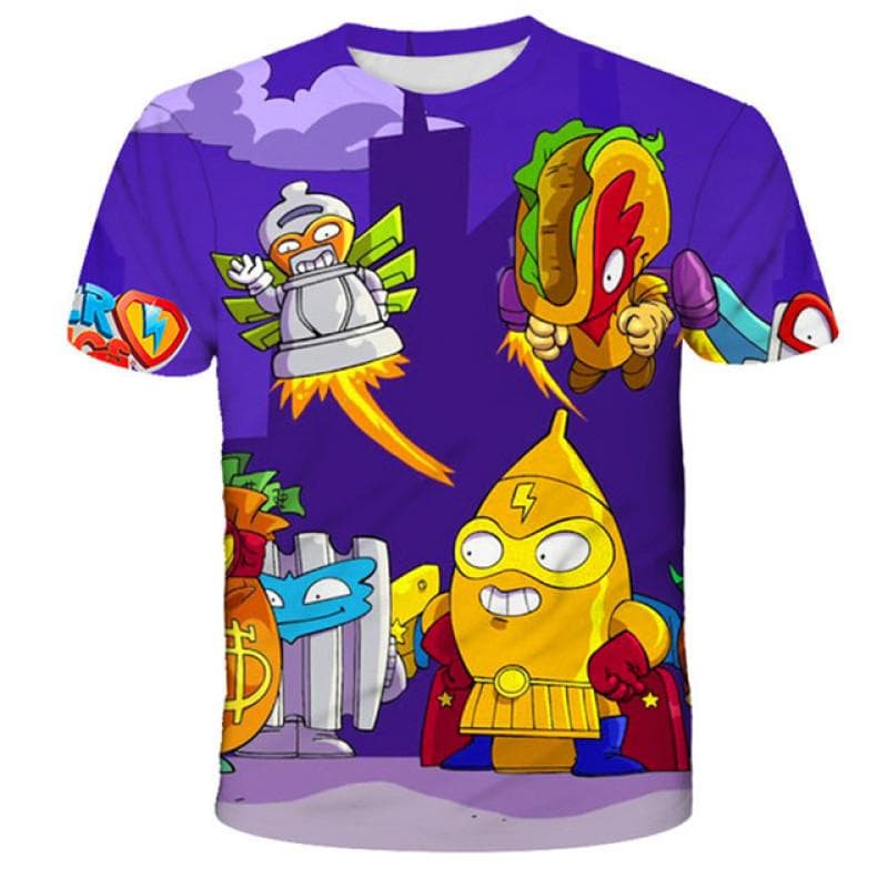 1-14 Years Super Zings Children Short Sleeve T-shirts Clothing Boys Girls Cartoon Casual Tshirts Clothes Unisex Cute Fashion Tee 150