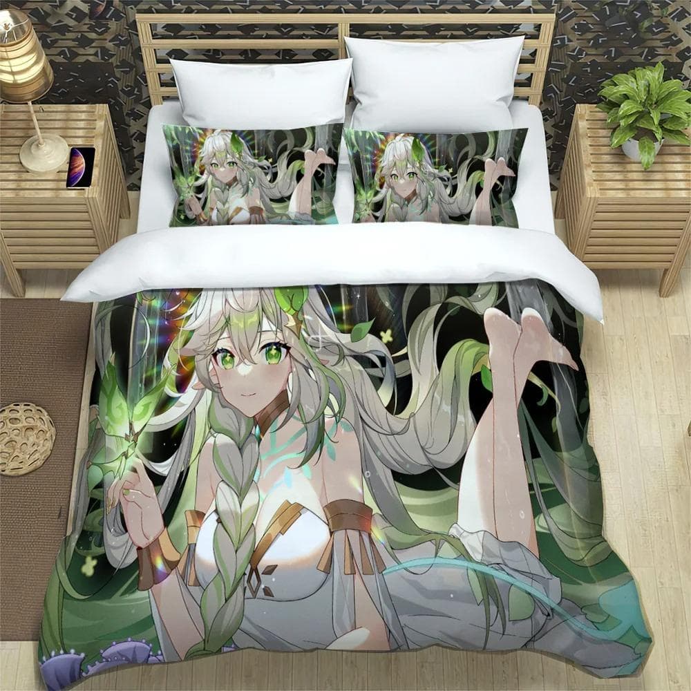 Genshin Impact Element Duvet Cover Set Cartoon Bedding Set Bedroom Dormitory Soft Single Double Duvet Cover For Boys 70x133cm 2pcs