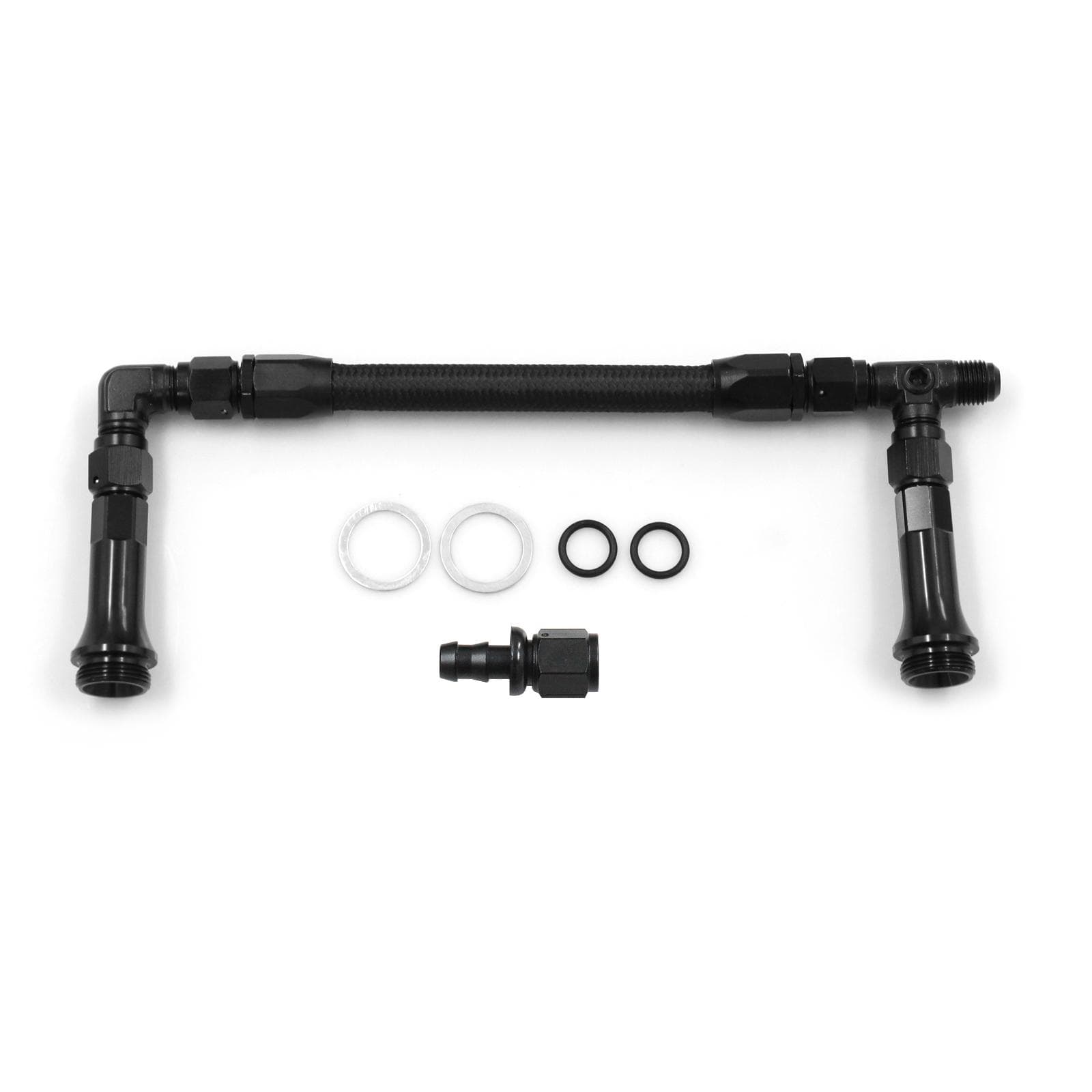 Braided AN6 Dual Feed Carb Fuel Line Double Pump Aluminum Alloy Replacement for 4150 Holley black