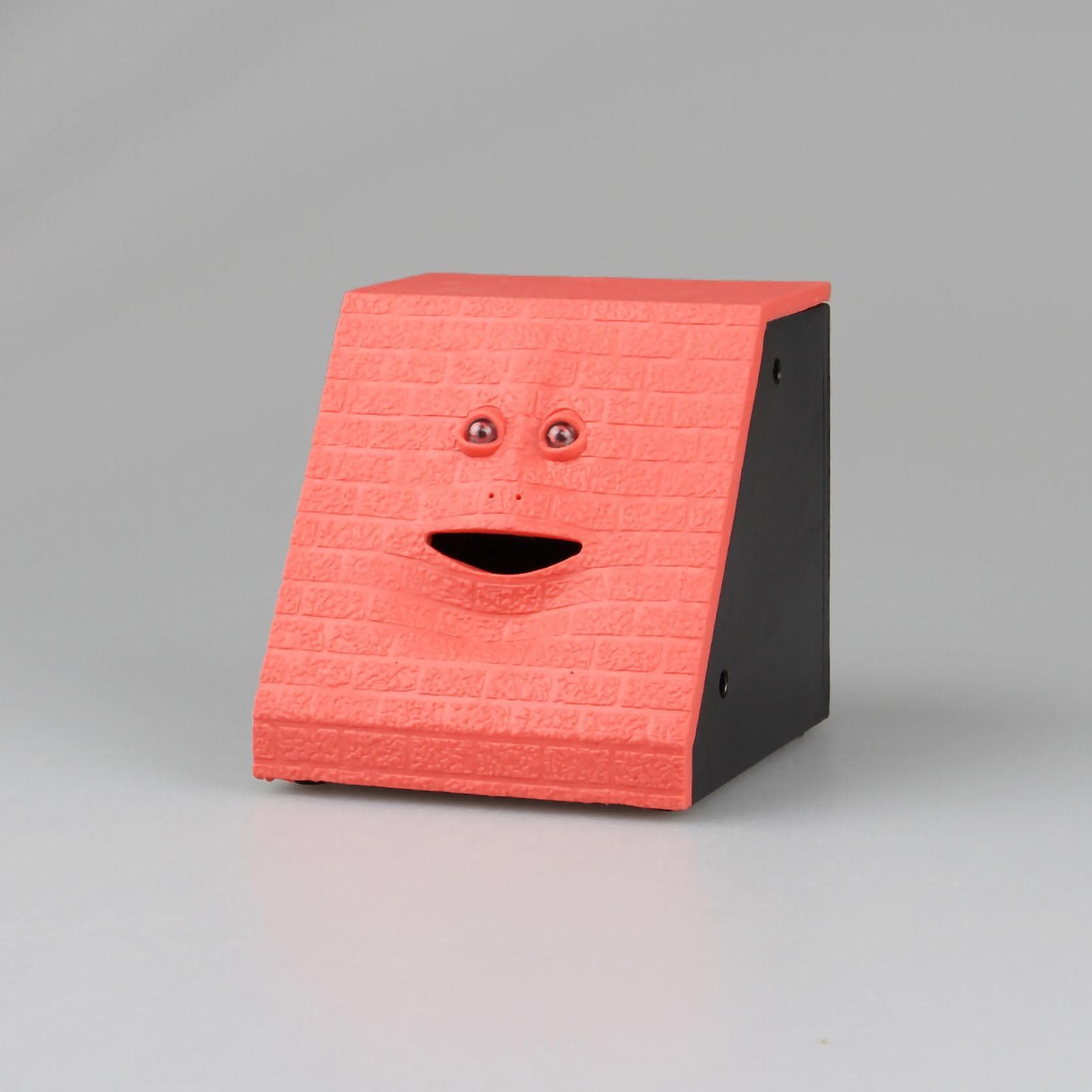 Piggy Bank Plastic Novel Electric Coin Eating Brick Surface Face Bank with Sound for Children Pink red