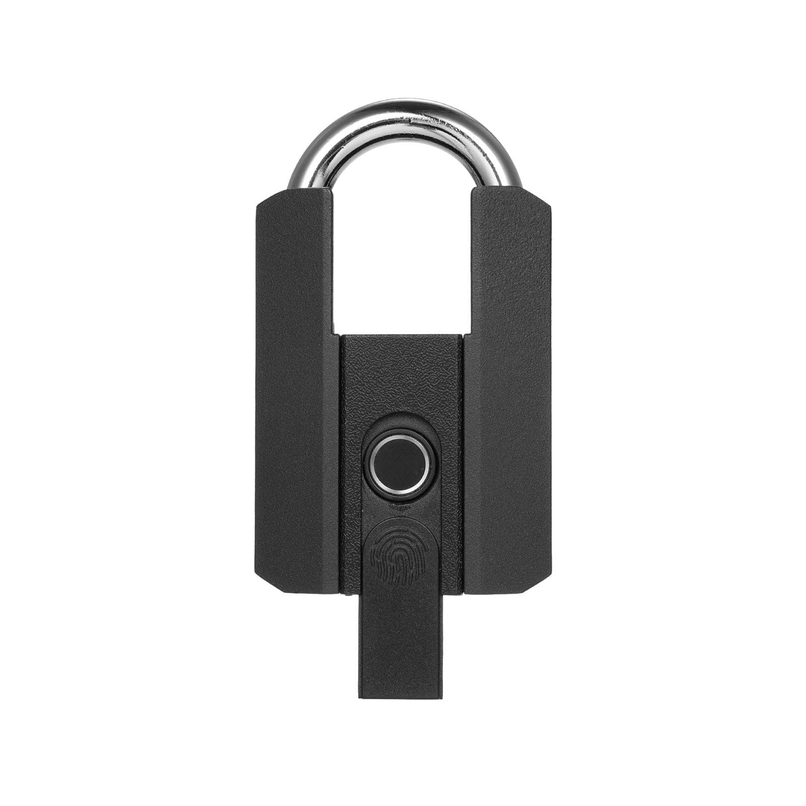 Heavy Duty Fingerprint Padlock with APP Waterproof Smart Lock with Key for Warehouse Fence Outdoor black
