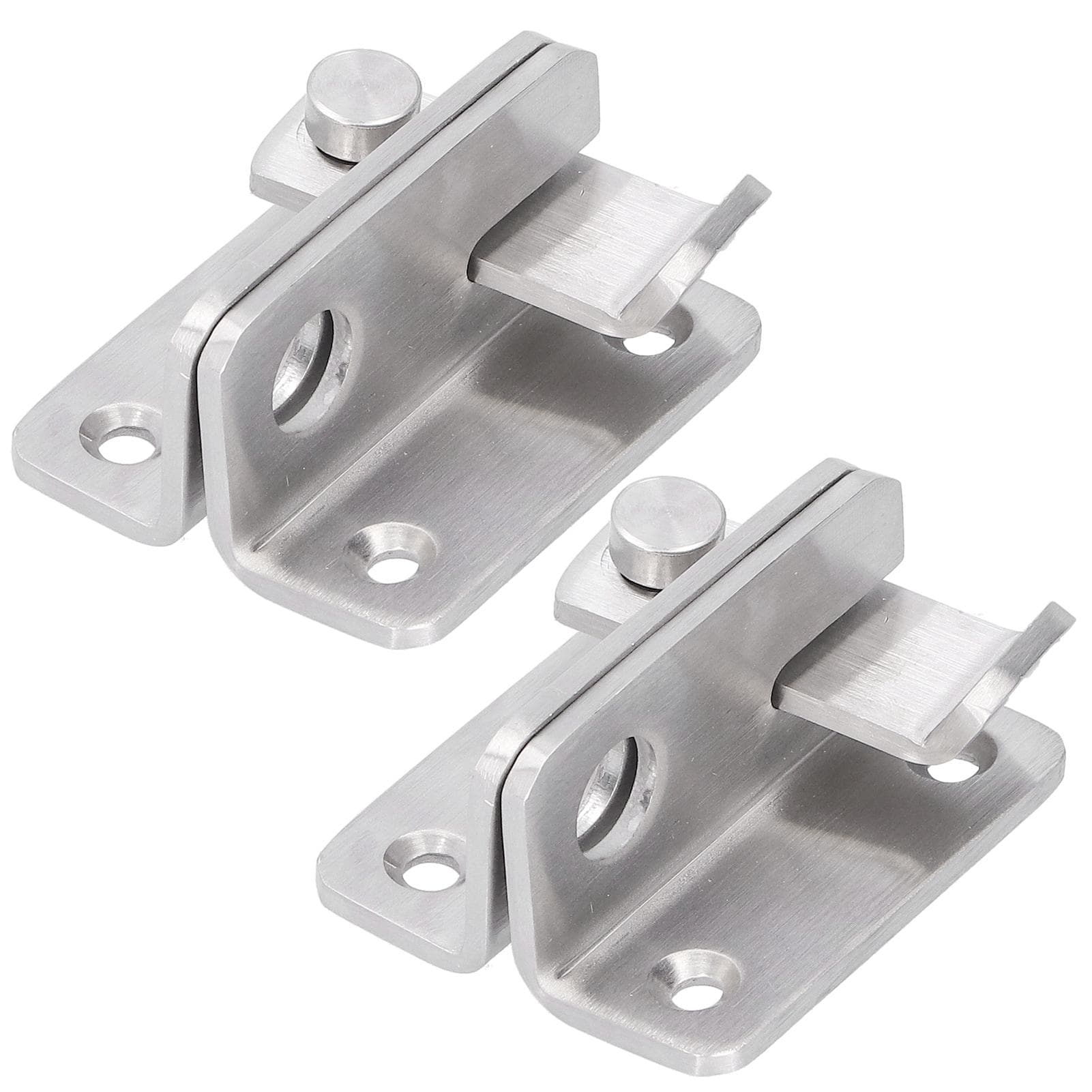 2 Sets Manual Door Bolt Stainless Steel PunchFree Bolt Lock Wardrobe Bathroom Door Accessories