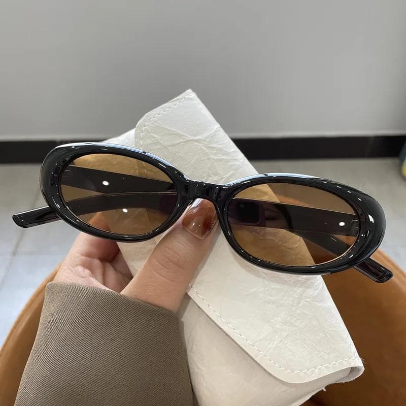 Fashion Sunglasses Unique Oval Sun Glasses Men Goggle Shades Mirror Colorful Y2K Vintage Korean Trend as picture