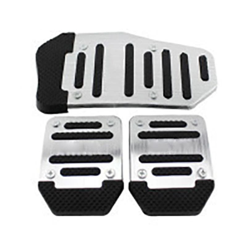 3 Pcs Brake Pedal Pads Anti Slip Wear Resistant Manual Accelerator Foot Pedal Cover for Car Silvery silver