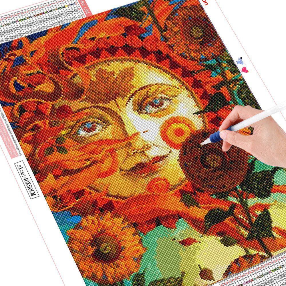 Diamond Painting With Round Rhinestones Cartoon Diamond Embroidery Sun Diamond 20X30CM