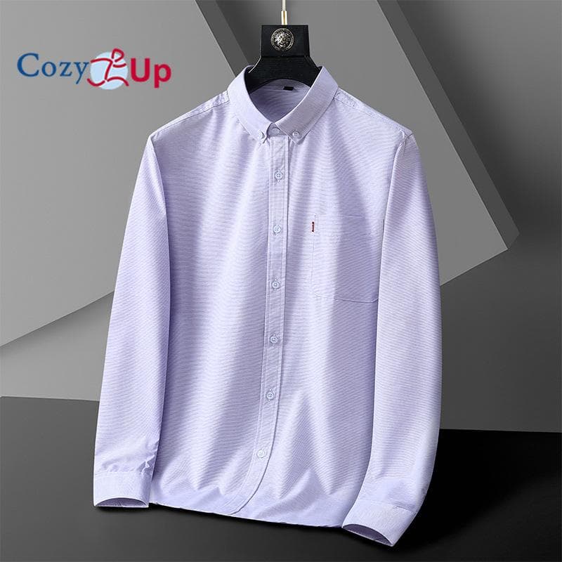 Cozy Up Mens Oxford Shirts Long Sleeve Button Down Shirt Regular Fit Business Casual Dress Shirts Fat Plus Size M purple