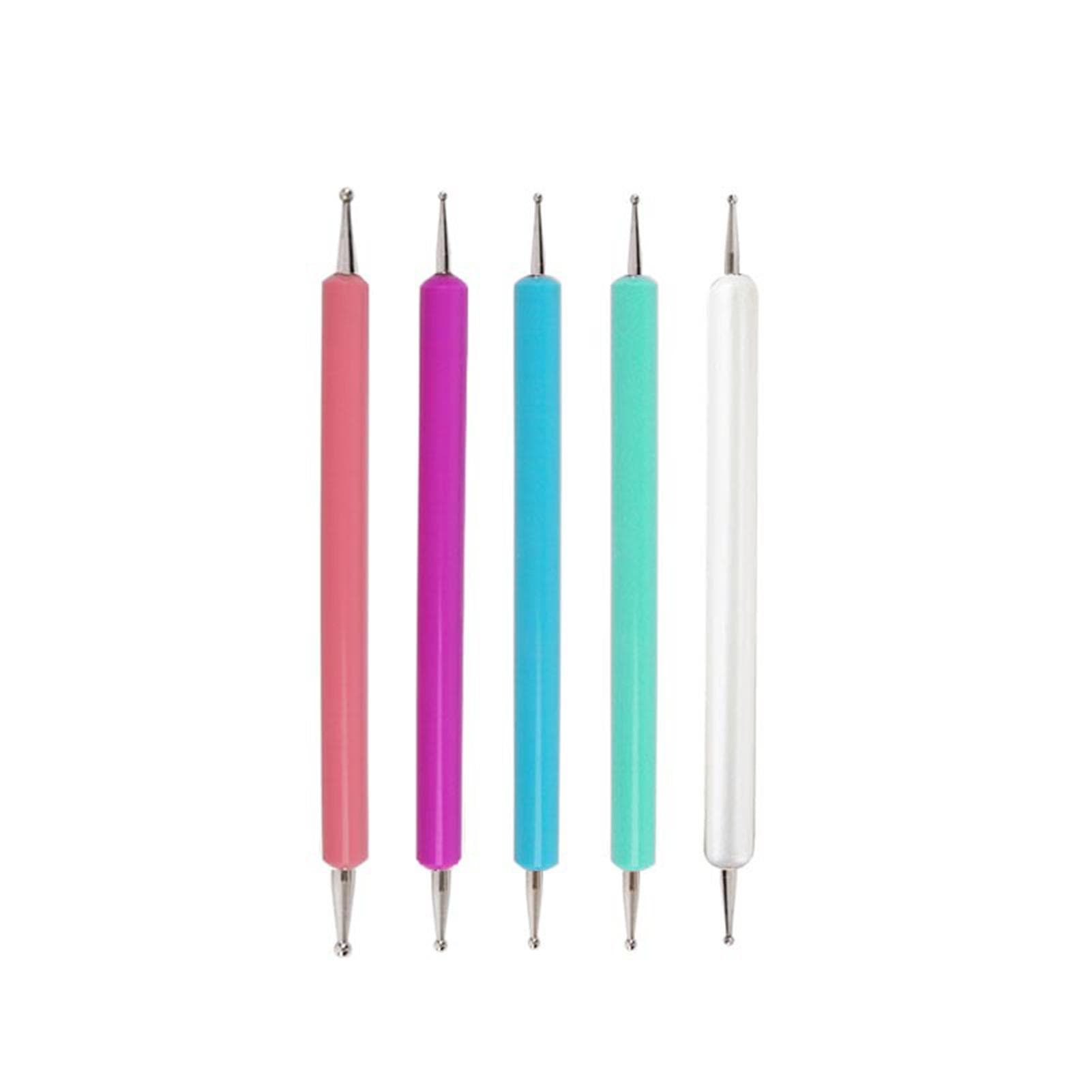 5pcs Double Ended Dotting Tools Set Pattern Tracing Ball Stylus Pen for Mandala Rock Painting multicolour