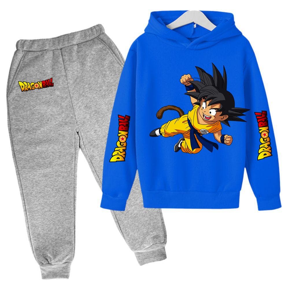 2025 MINISO New Winter Dragon BallHoodies+panrts Kids Clothes Boys Goku Sets for Children Sizes 100-160 Street Suit Kawaii Fashion Tops Anime 140