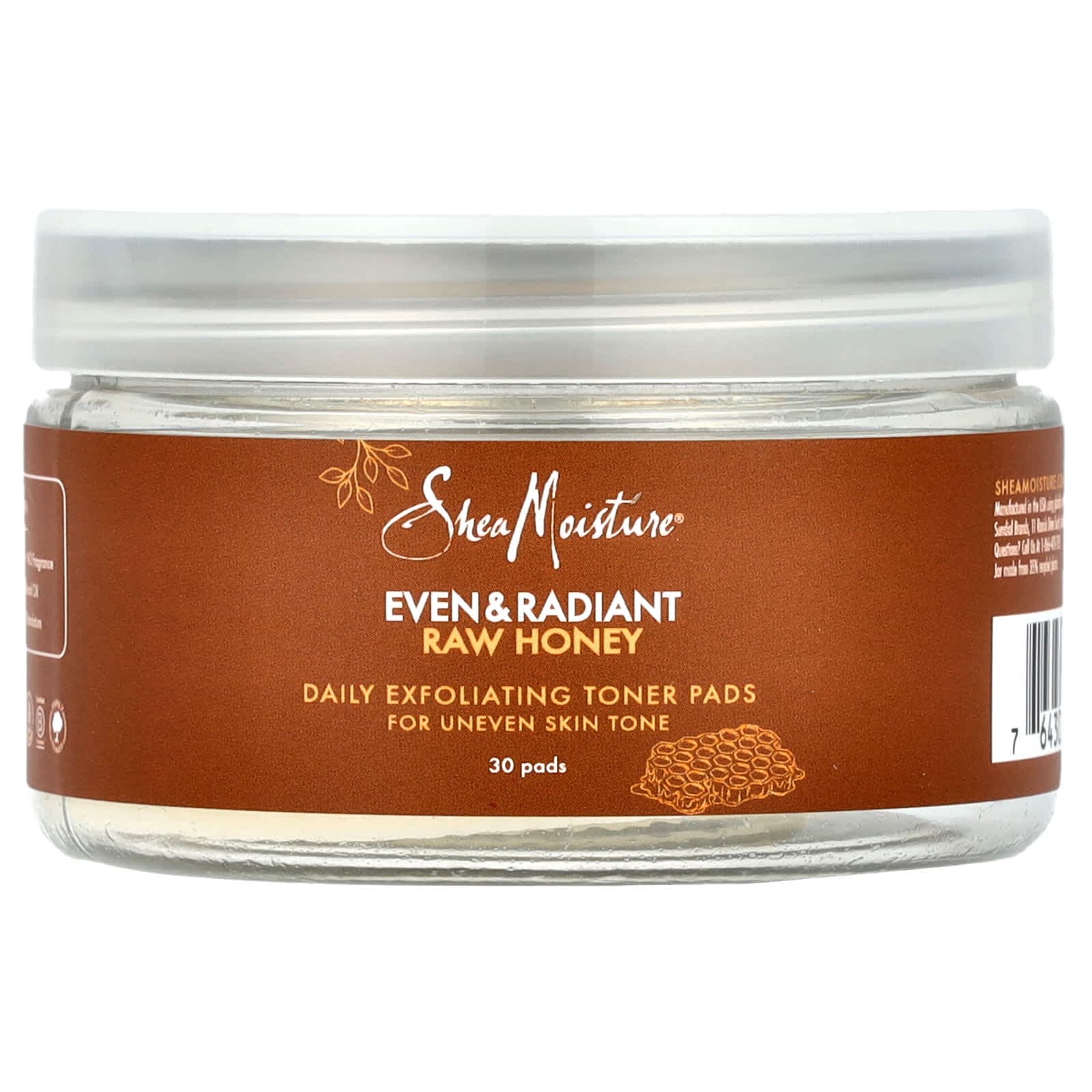 SheaMoisture, daily exfoliating toner pads, even & radiant, unprocessed, 30 pads