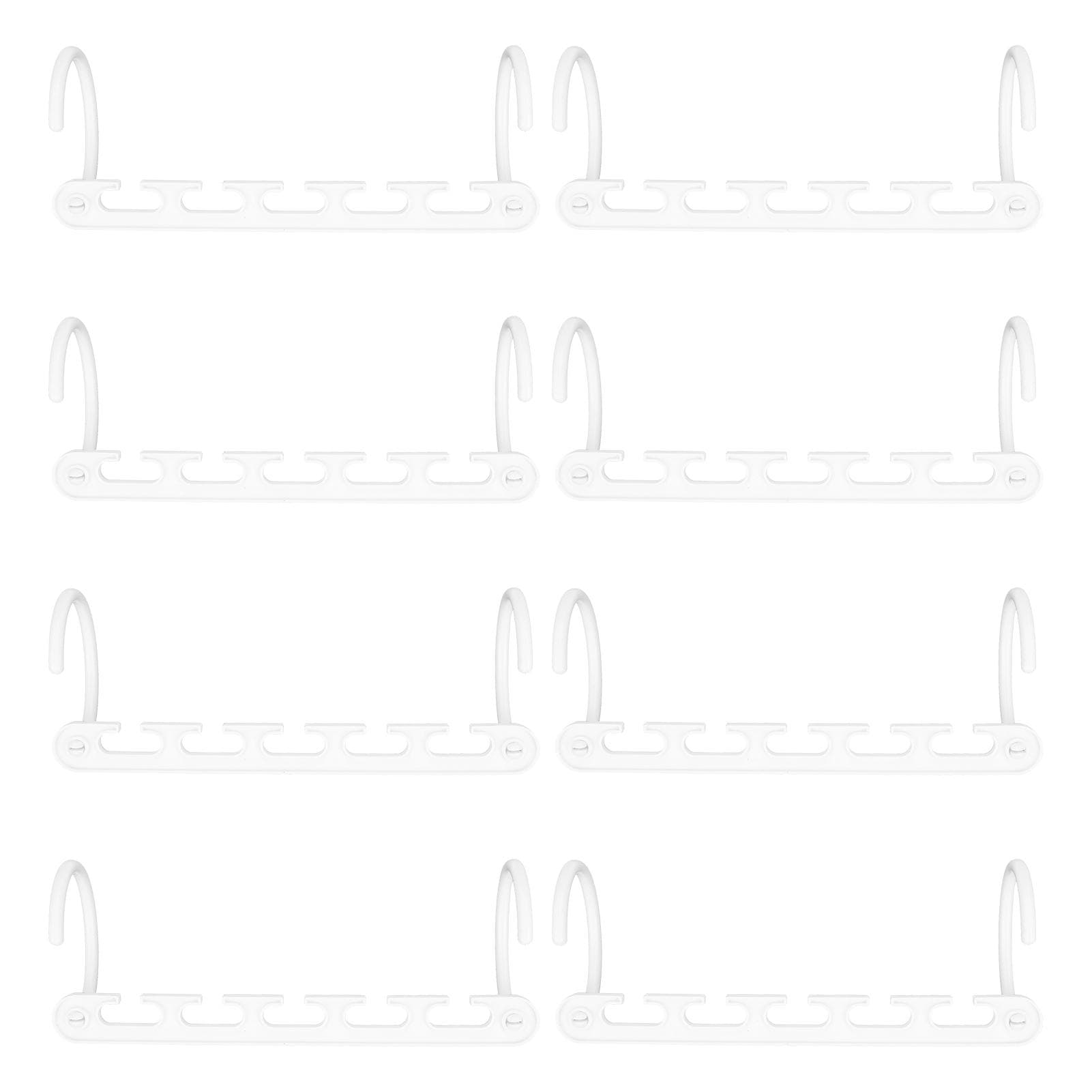8Pcs Wardrobe Drying Rack with 5 Hole Foldable Cloth Hanger Rack for Home Living Room