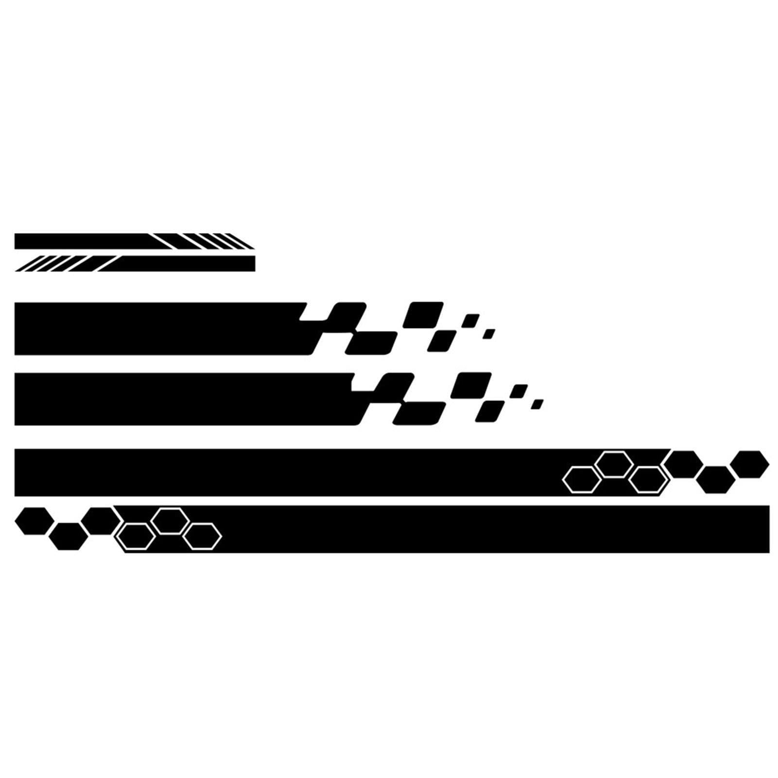 5 Pieces Vinyl Car Side Sticker Auto Body Racing Sports Decals Universal Car Truck DIY Decal Stripe Vinyl Stickers Decoration black