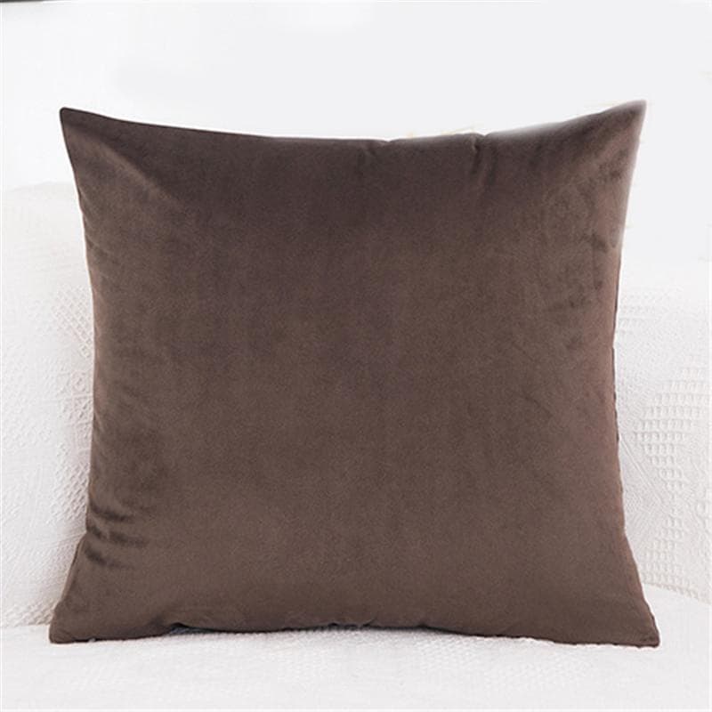Plain Cushion Home 16 18 20 22 24 Large Velvet Case Backrest Sofa Decor Cover Pillow 55*55 dark coffee
