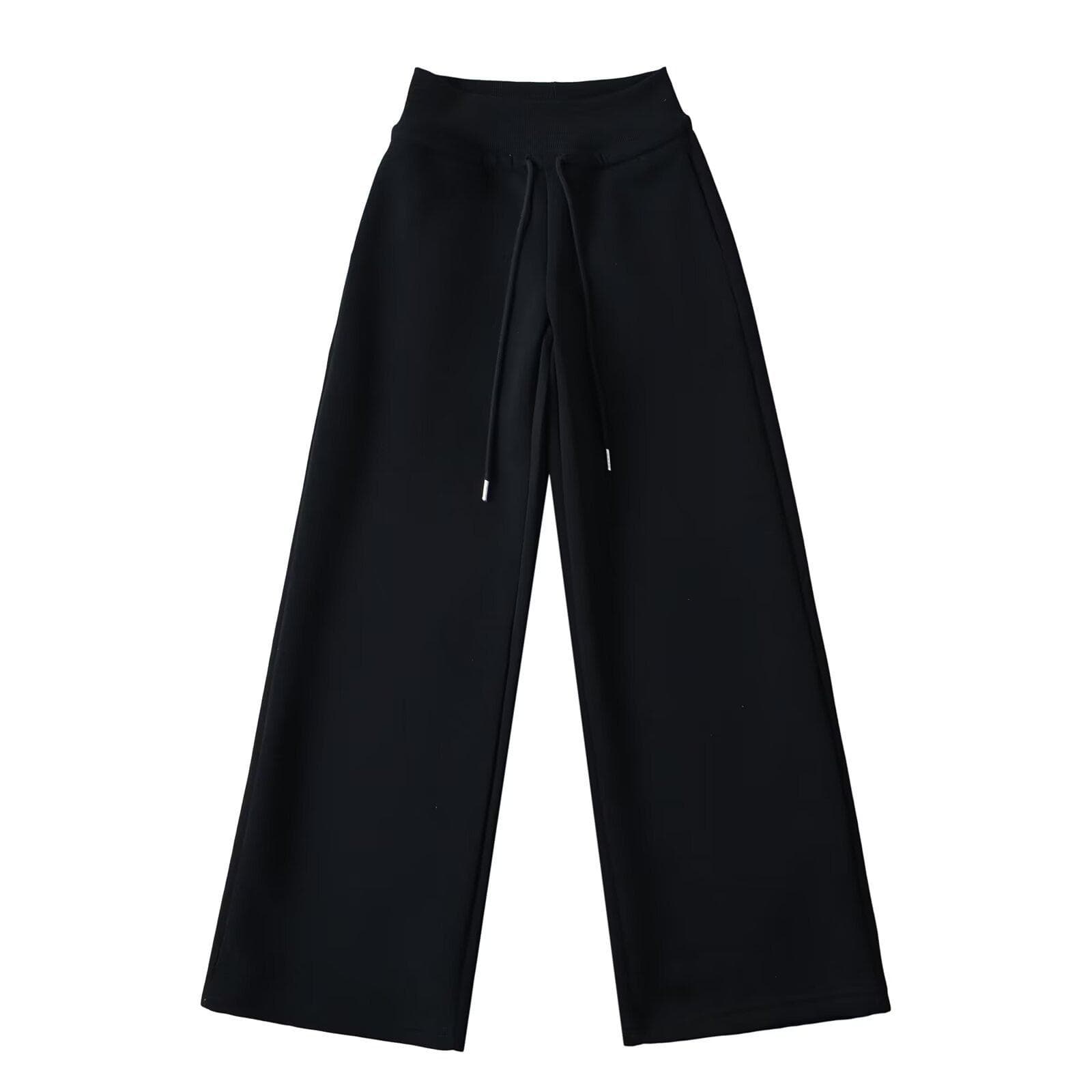 Low Waist Wide Edge Narrow Version Wide Leg Pants for Women, with A High Waist and Drooping Feeling Loose and Versatile Casual Floor Pants, Long Pants L black