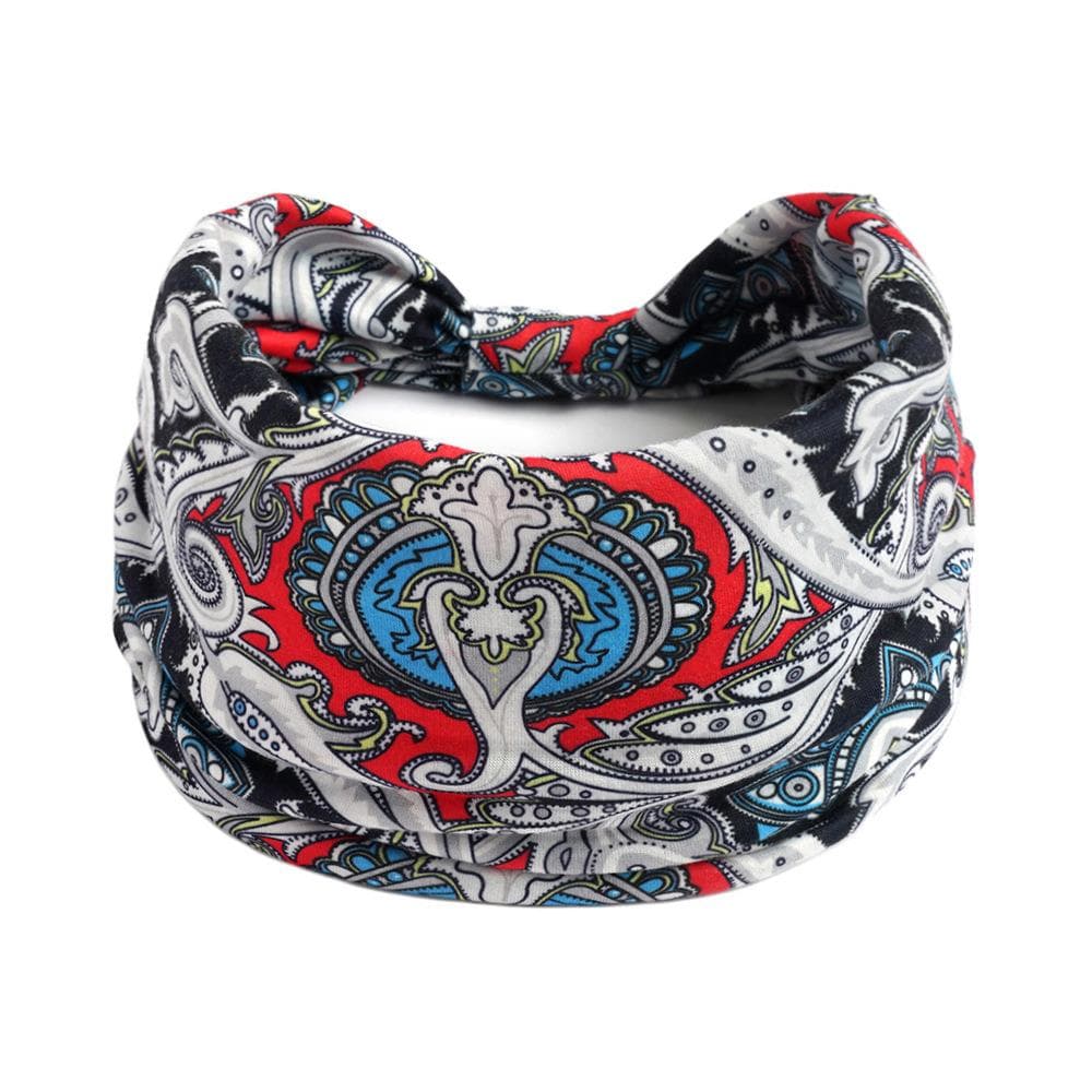 New Boho Cotton Wide Headband for Women Cashew Leopard Flower Print Turban Headwrap Knot Hairband Bandana Girls Hair Accessories 56