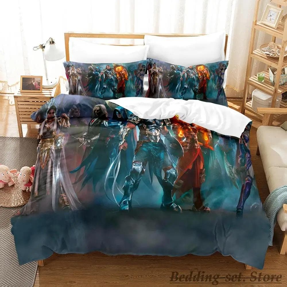 New M-Magic The Gathering Bedding Set Cartoon Anime three-piece set Adult Kid Bedroom Duvetcover Sets 3D Kawaii twin set US Full 200x230cm