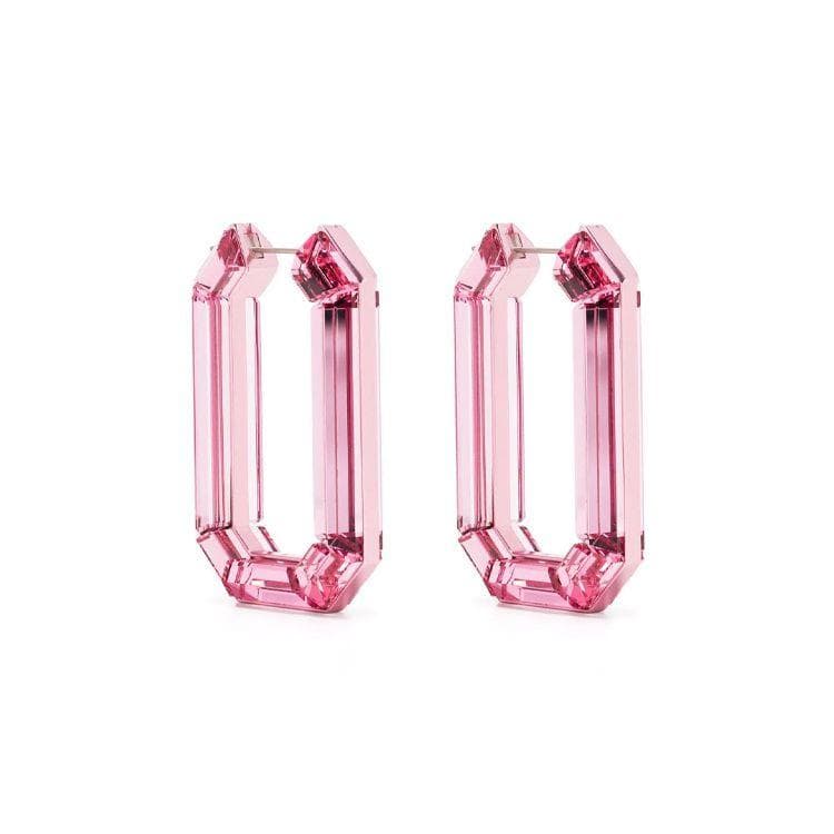 Swarovski Circular Minimalist Casual Fashion Earrings Women earrings Pink 5633955 Pink,F