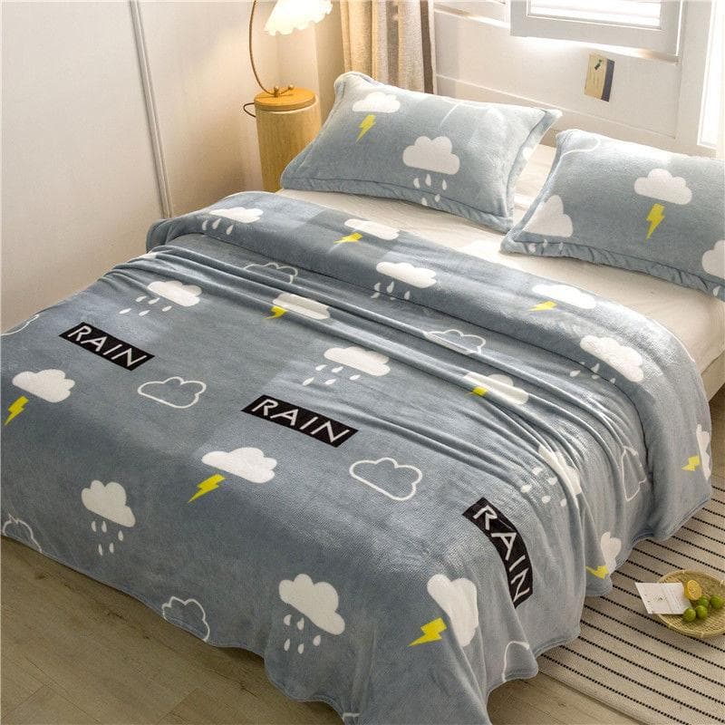 Soft Sheets Blankets Dual-use Keep Warm Thin Single Layer Blanket Household Goods Single Layer Thin Plush Blanket Spring and Autumn 180cm*200cm