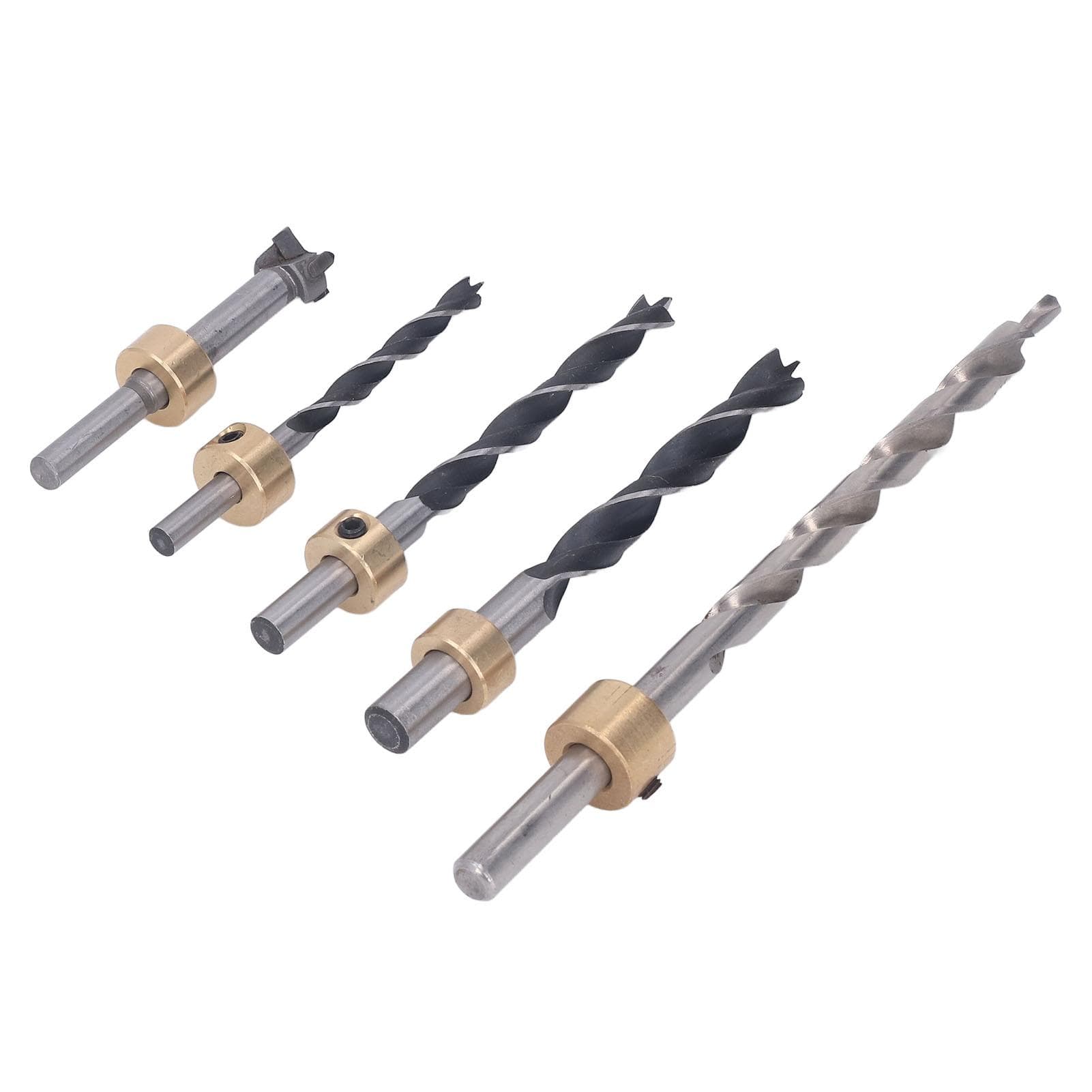 5Pcs Pocket Hole Drill Bit 3 Knife Points High Speed Steel Woodworking Tool Set Kit