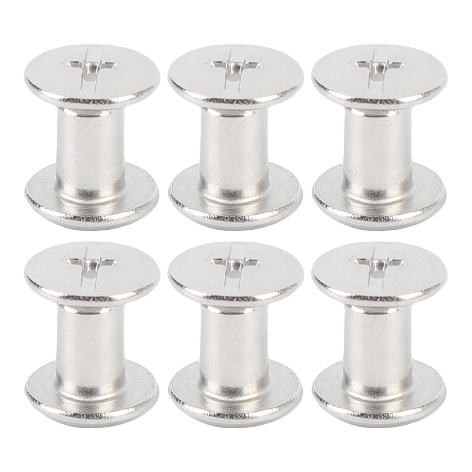 50 Set Stud Screw Rivets M4 Stainless Steel Multifunctional Round Cap Book Binding Posts Nail