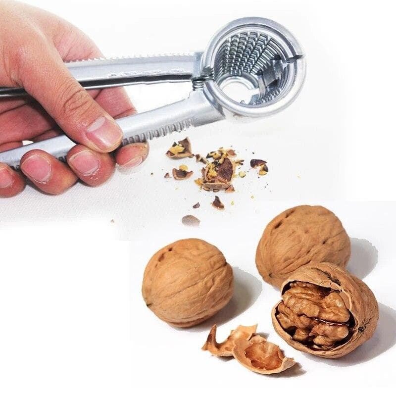 Nutcracker Sheller Crack Almond Walnut Hazel Filbert Nut Kitchen Nutcracker Clip Clamp Plier Cracker Pecan Hazelnut Crack Tools Double Clip silver