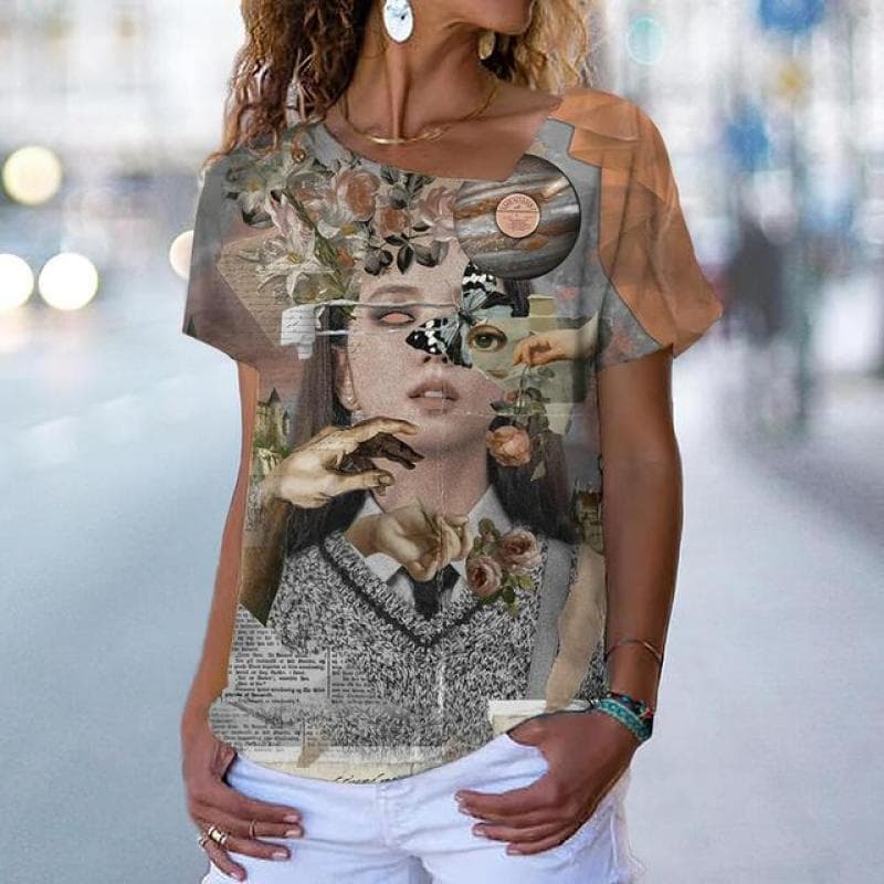 New Women's T-Shirts, Floral Print, Women's Clothing, Short Sleeve Tops, V-Neck Sweatshirts, Streetwear, Oversized T-Shirts, Ladies Tee 5XL