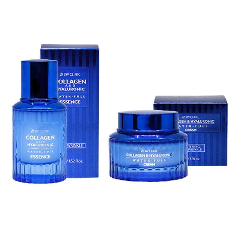 3W CLINIC - Collagen & Hyaluronic Water-Full Skin Care Korean Cosmetics: Toner/ Lotion/ Cream/ Essence/ Eye cream/ or SET (8 Options) Essence + Cream