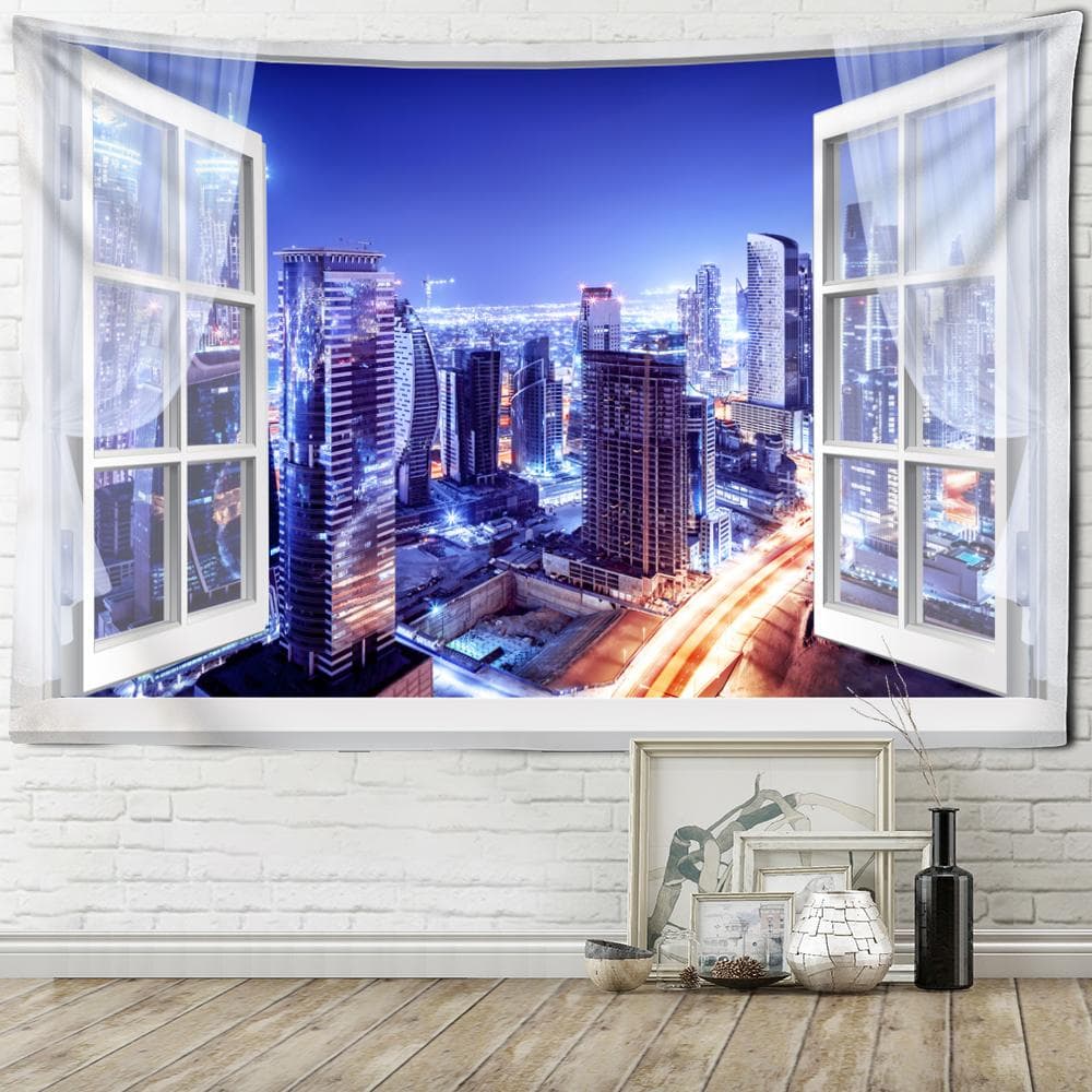 Seaside Scenery Tapestry Wall Hanging Bohemian Art Living Room Window Painting Simple Nordic Home Decor 95x70cm