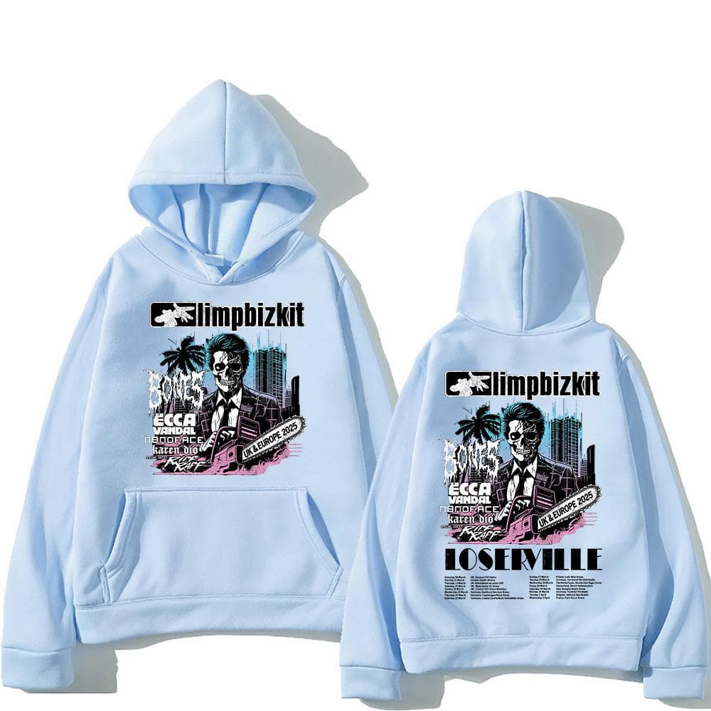 Limp Bizkit Pullovers UK and Europe Tour Graphic Printing Sweatshirts Men Women Oversized Clothing High Street Casual Pullovers L