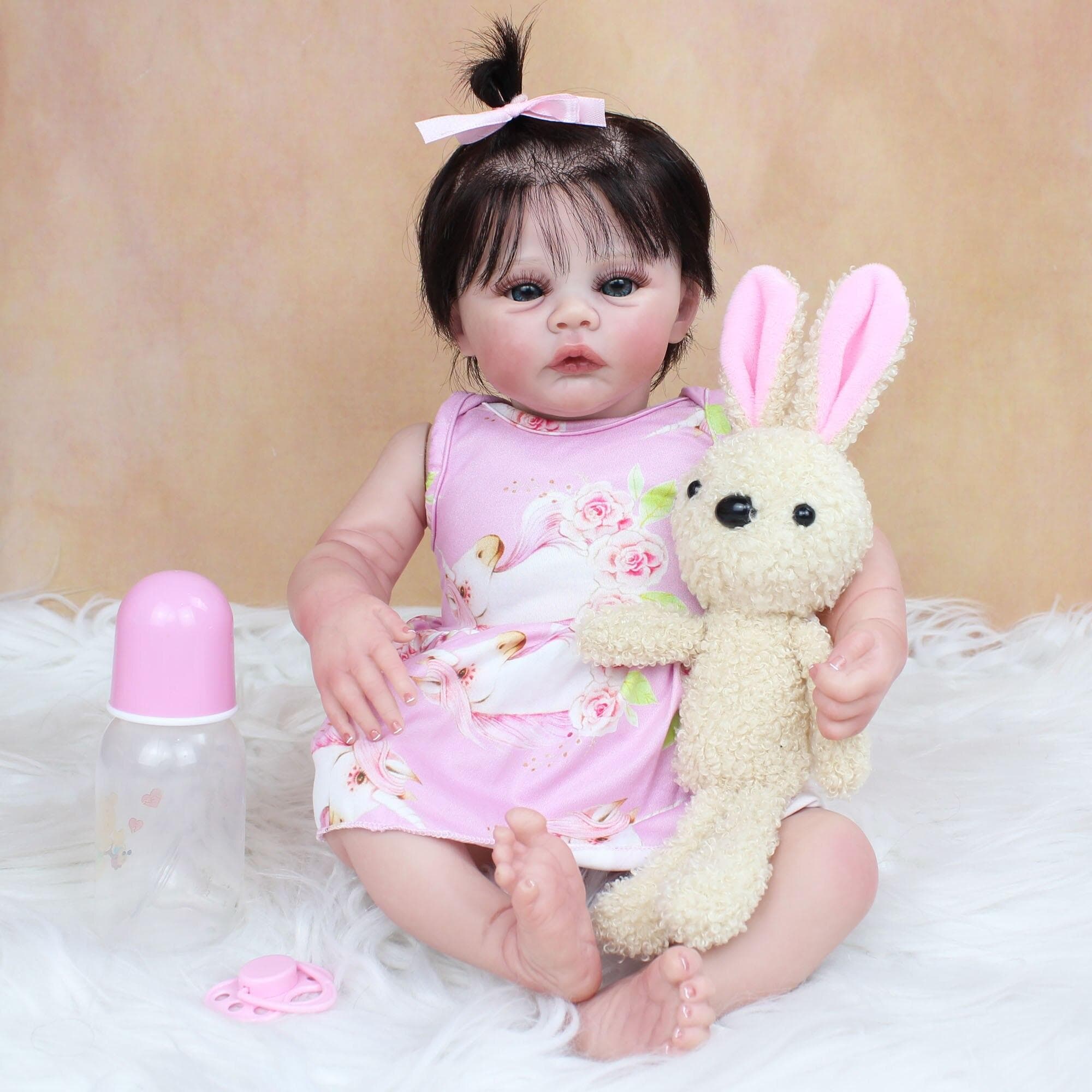 BZDOLL 48CM 3D Skin Tone Visible Veins Soft Silicone Reborn Baby Doll Toy For Girl 19 Inch Child Bebe Play House Boneca Lifelike 48cm 3D-paint Skin Doll