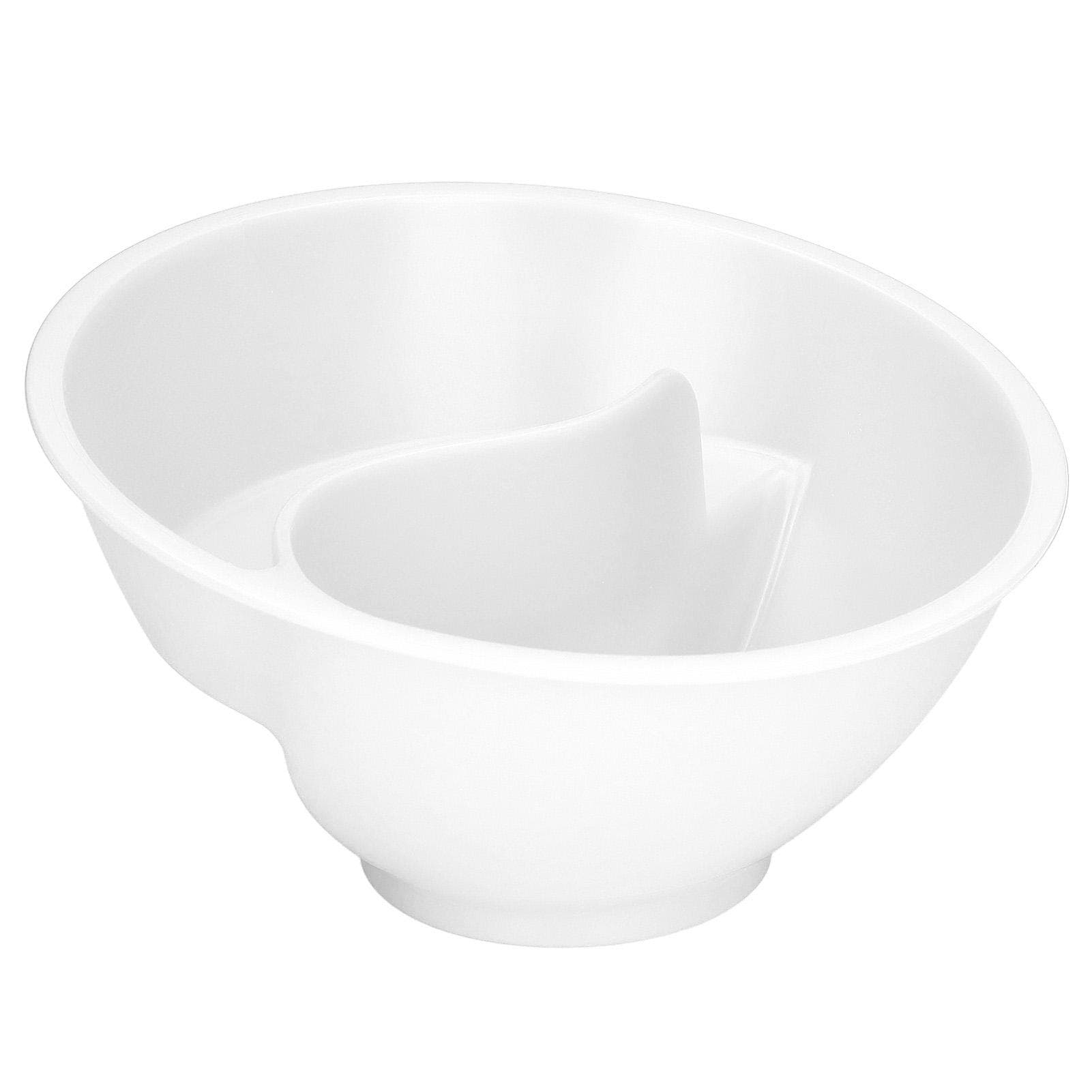 Cereal Divided Bowl Multipurpose BPA Free Stackable Separated Snack Bowl for Ice Cream Yogurt white