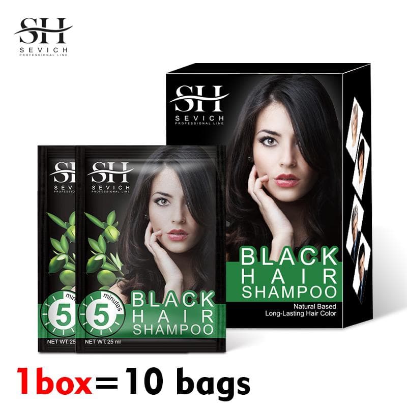 Sevich 100% Natural Black Hair Shampoo Gray white Hair Darkening Shinny 5bags/10bags
