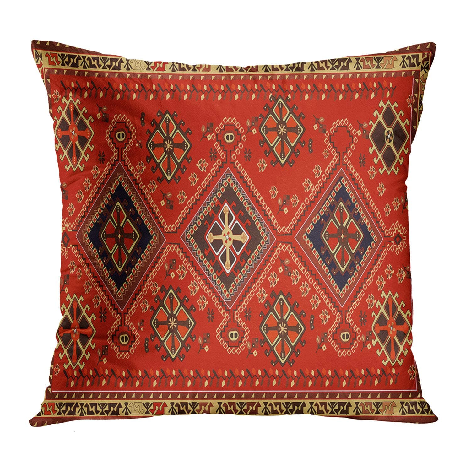 Red Moroccan Ethnic Short Plush Pillowcase Living Room Bedroom Sofa Cushion Cover Home Decor 40x40 45x45 50x50 60x60 50x50cm