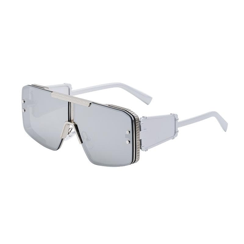 Luxury Designer Oversized Sunglasses Women Men Vintage Metal Punk Flat Top Big Frame Sun Glasses Eyewear As the photo