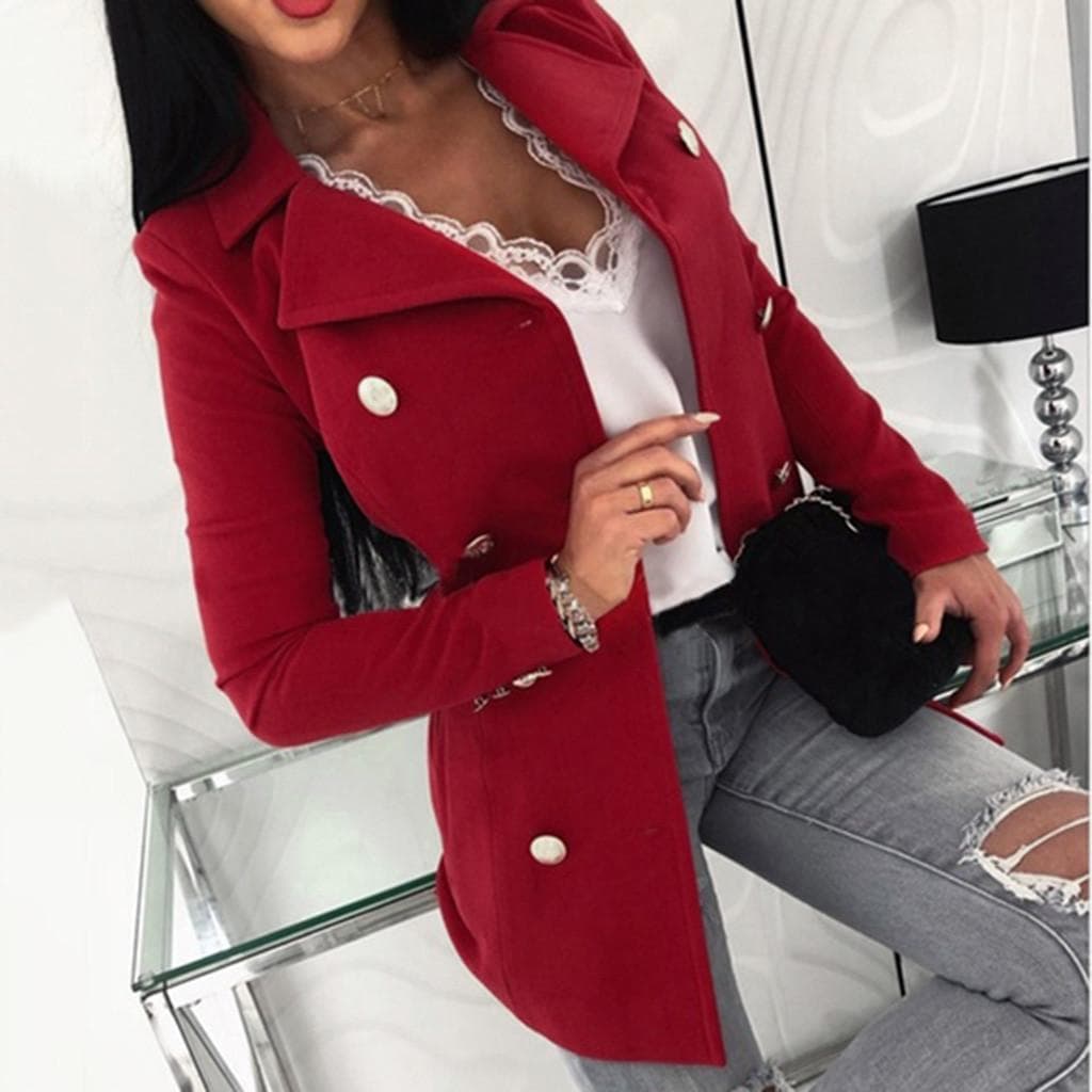 Women's Woolen Coat Nizi Slim Fit Top Coat 5XL