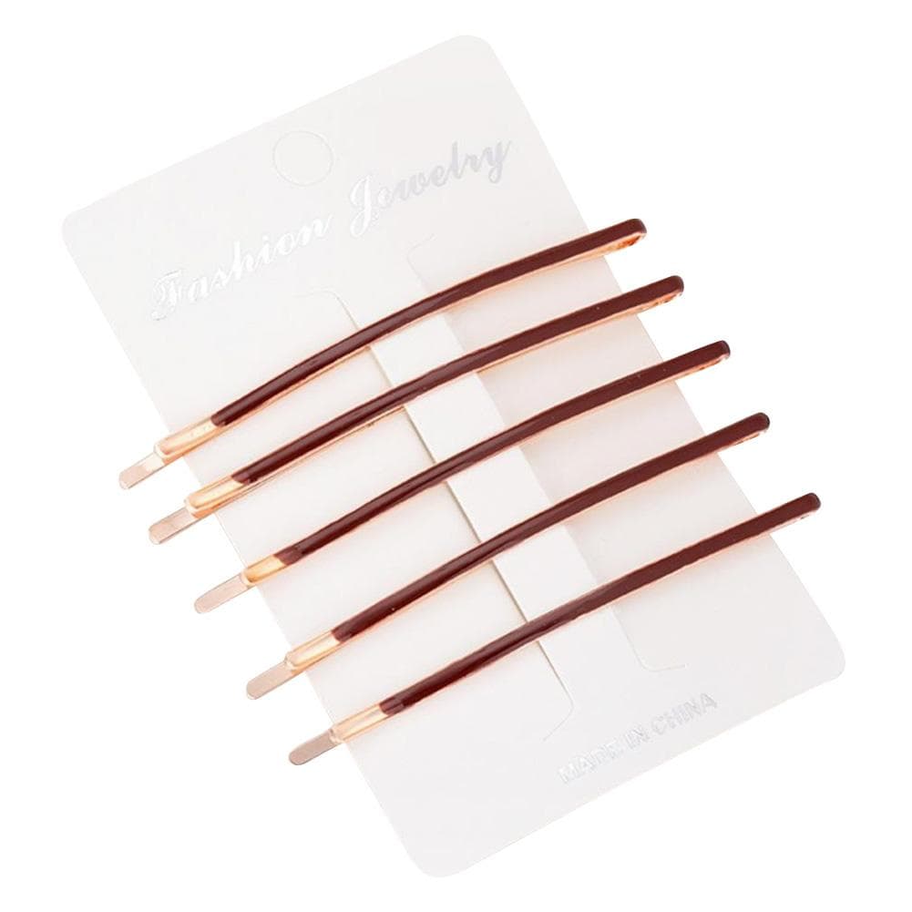 5Pcs Fashion Women Alloy Hair Clip Hairpin Bobby Pin Barrette (Silver Black, Long)