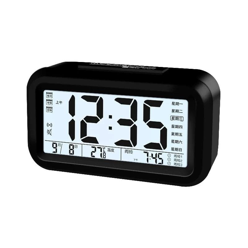 English Talking Clock Speaking Time and Temperature Digital Bedroom Snooze Alarm with Thermometer for Kid Children Wake Up