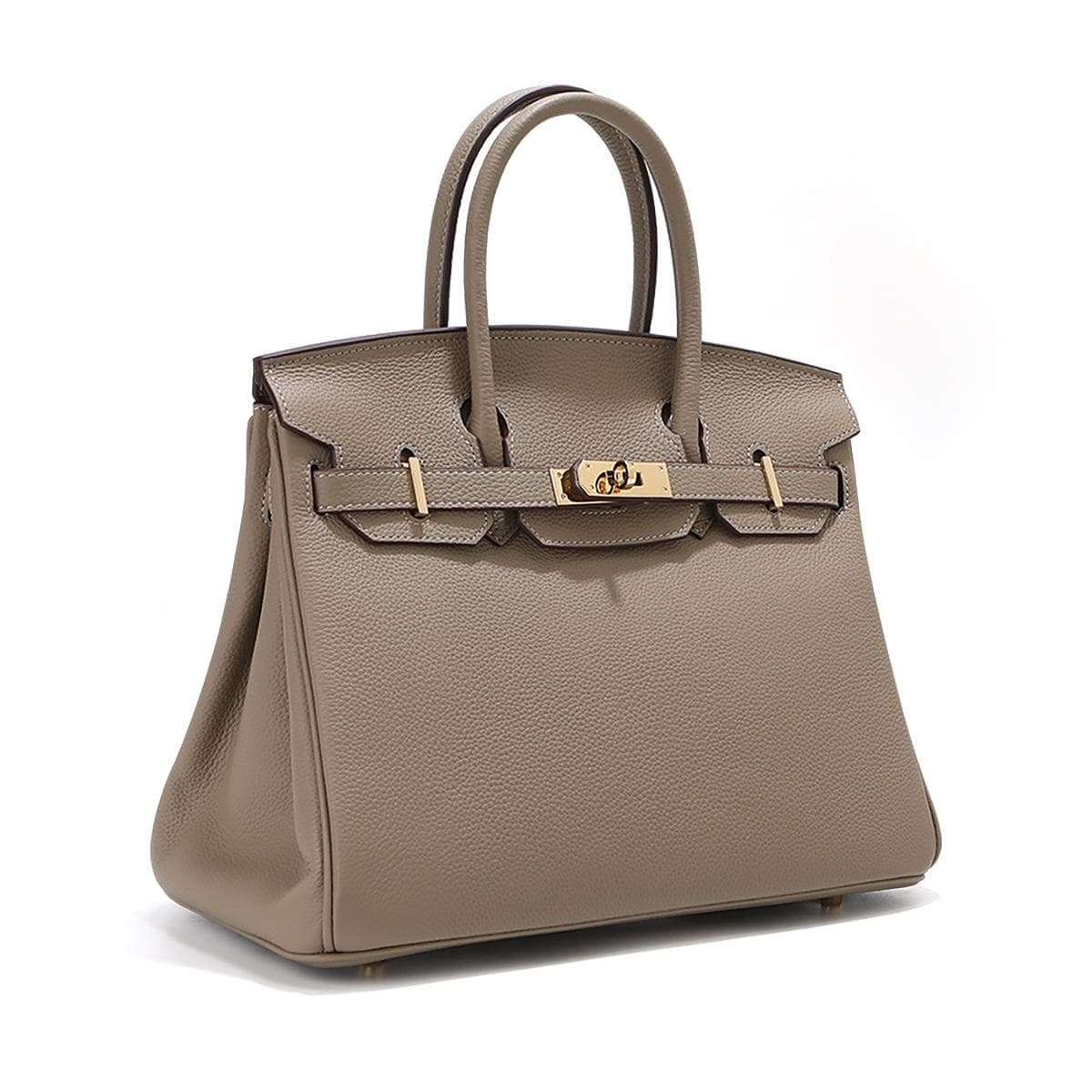 Head Layer Cowhide Platinum Bag Genuine Leather Women's Bag Large Capacity Handbag Women's High-end Sense Commuting Shoulder Cross Shoulder Bag 20CM grey