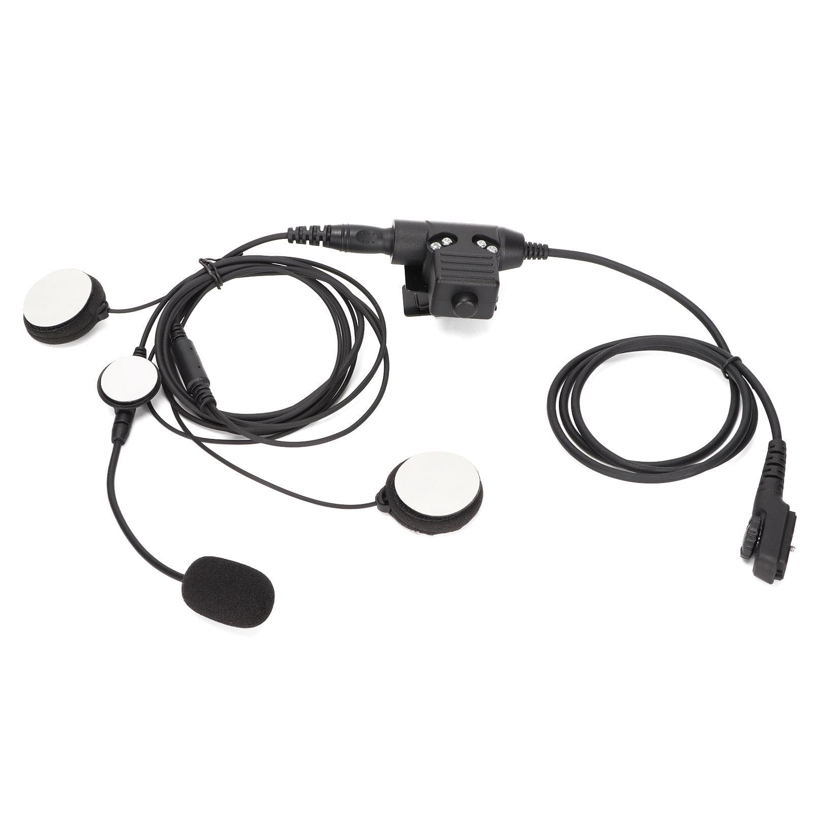 7.1mm Helmet Headset Bilateral Motorcycle Earpiece with U94 PTT for Hytera PD‑780 PD‑785 PD‑788