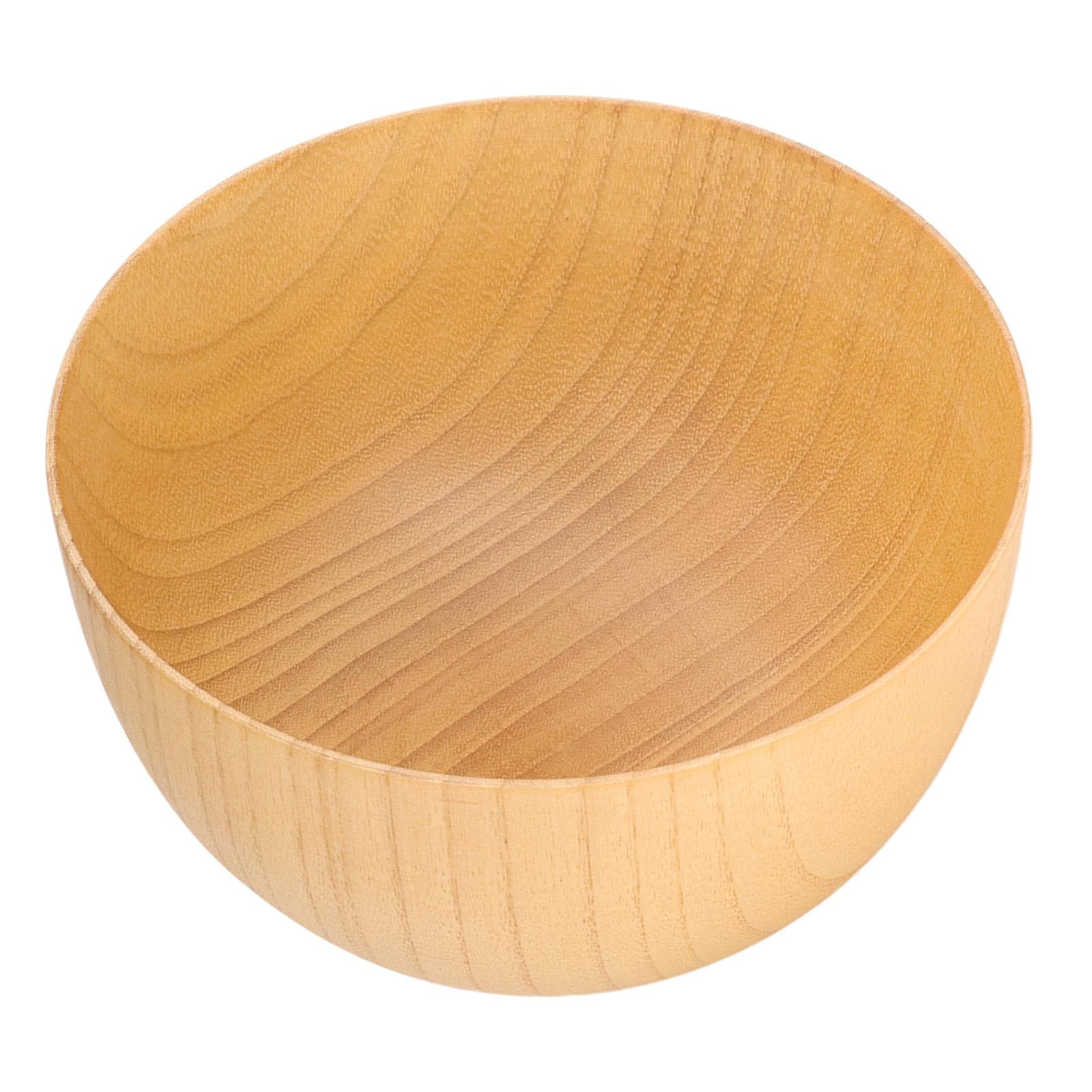 Wooden Bowl Round Kitchen Utensils Food Container Light Color Simple for Nuts Appetizers Fruit