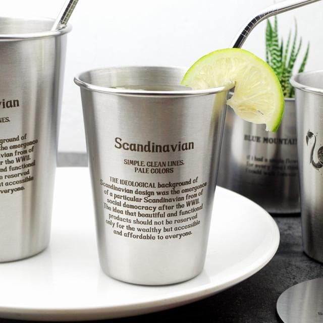 350/500ml Northern Europe Ins Industry Style 304 Stainless Steel Spray Paint Beer Cup Cold Water Drinks Cup Household Gargle Cup 350ml