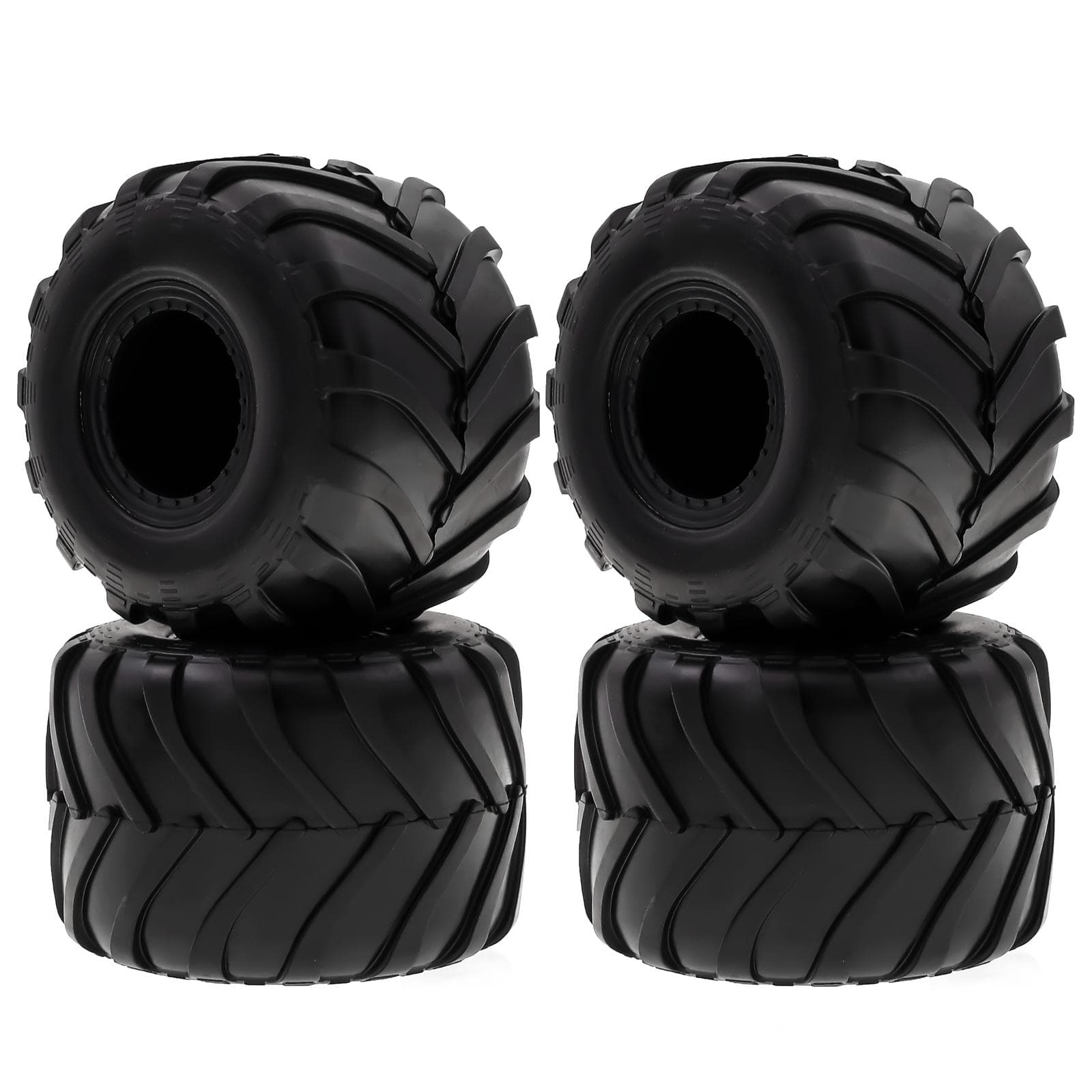 Remote Control Crawler Rubber Car Silvery Tires 4PCS 72*49mm Replacement for Axial SCX24 FMS FCX24 black