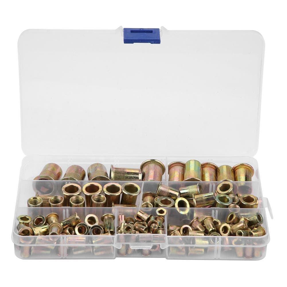 150pcs M3M4M5M6M8M10M12 Carbon Steel Flat Head Threaded Blind Rivet Nut Insert Rivnut