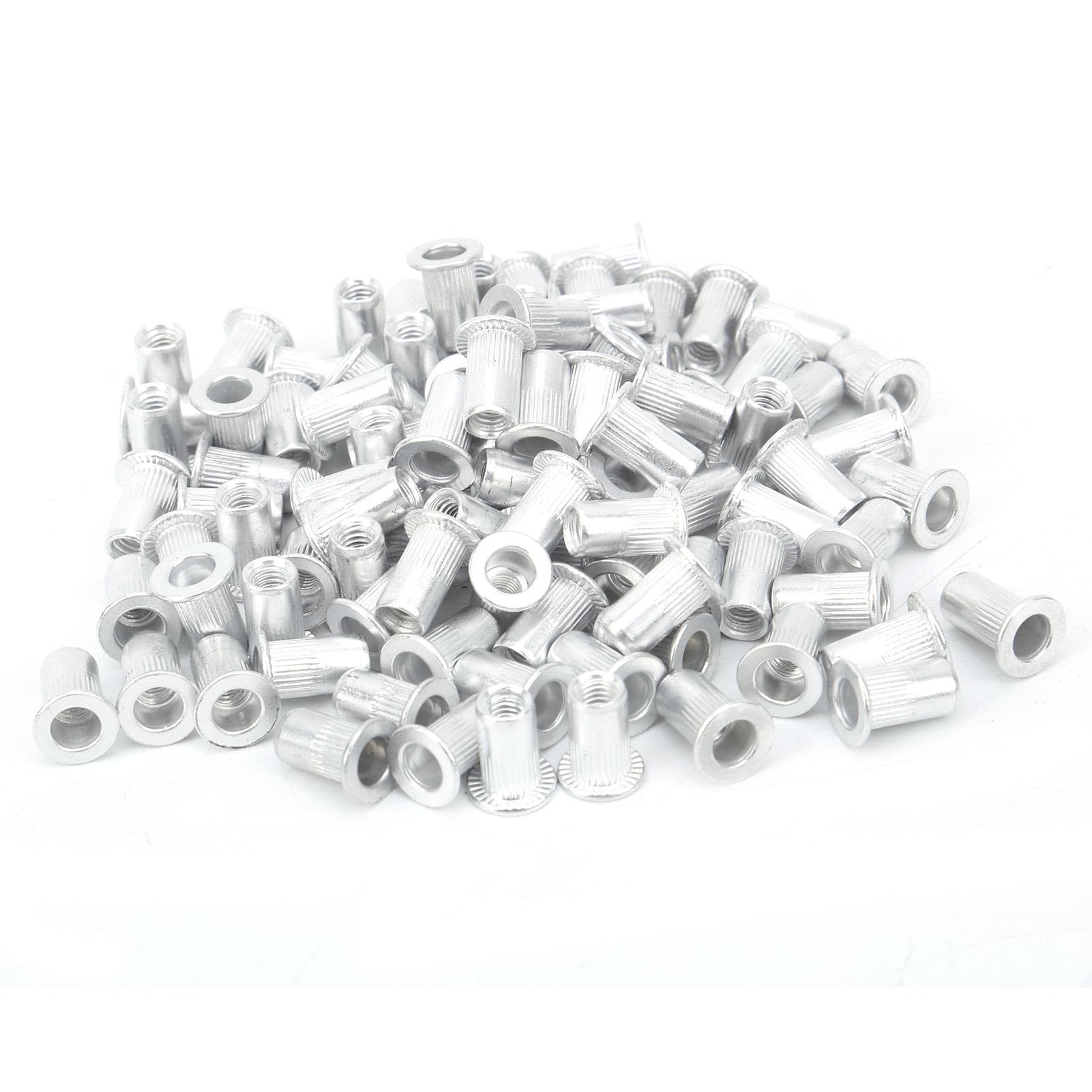 100Pcs Pull Riveting Nuts Aluminum Flat Head Vertical Hardware Accessories WJ?30045M10