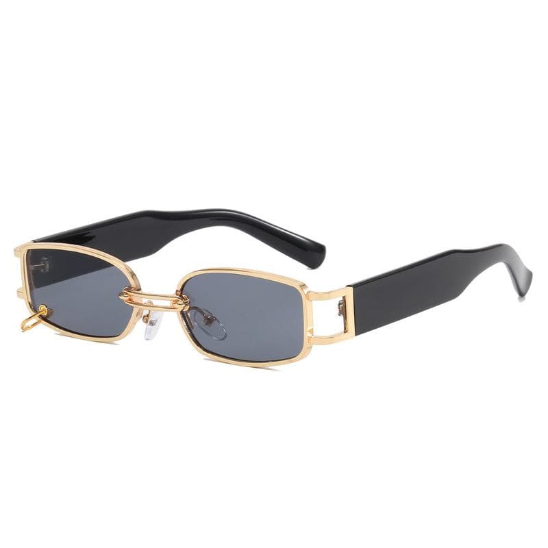 Buckle Sunglasses Small Frame Metal Square Fashionable Personality Unisex Eyewear Trendy Accessories