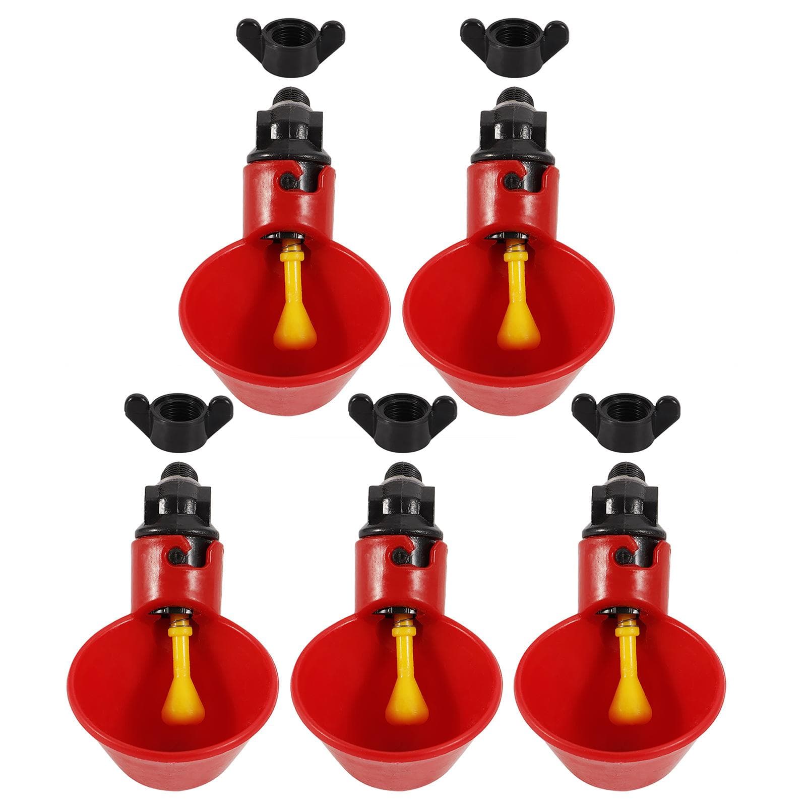 5PCS Chicken Bird Automatic Drinkers Water Drinking Cups Bowls (Fixed Screw Water Bowl)