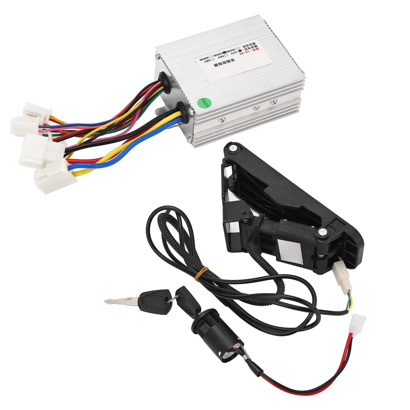 24V 500W Speed Motor Controller and Throttle Pedal with Lock Keys for Electric Bike Scooter