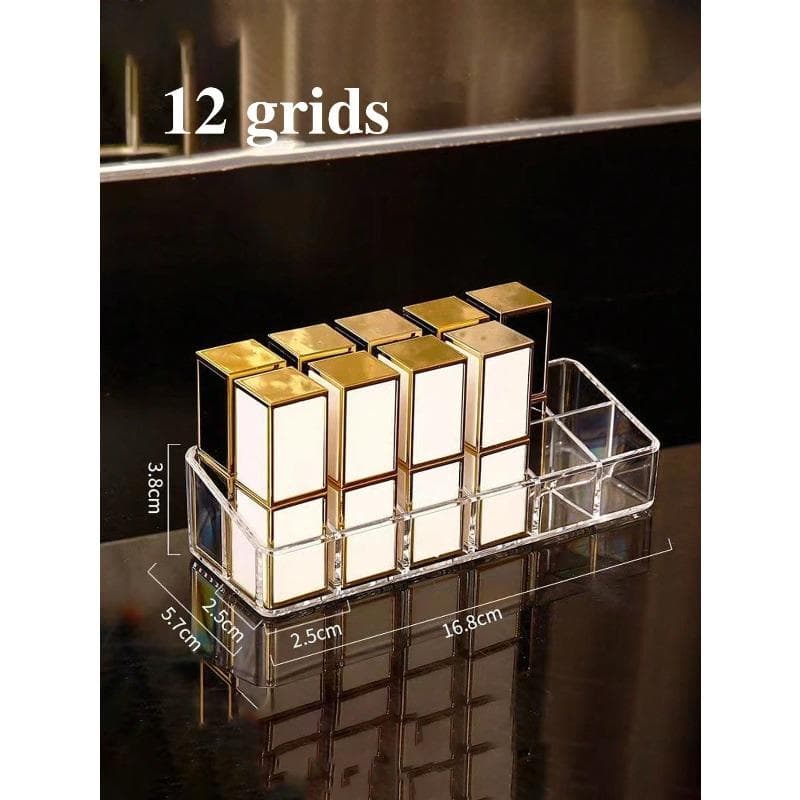 1pc Lipstick Storage Box, Makeup Organizer, 16-Slot Lipstick Tower Holder, Perfume Rack Storage Box 12 Grids multicolour