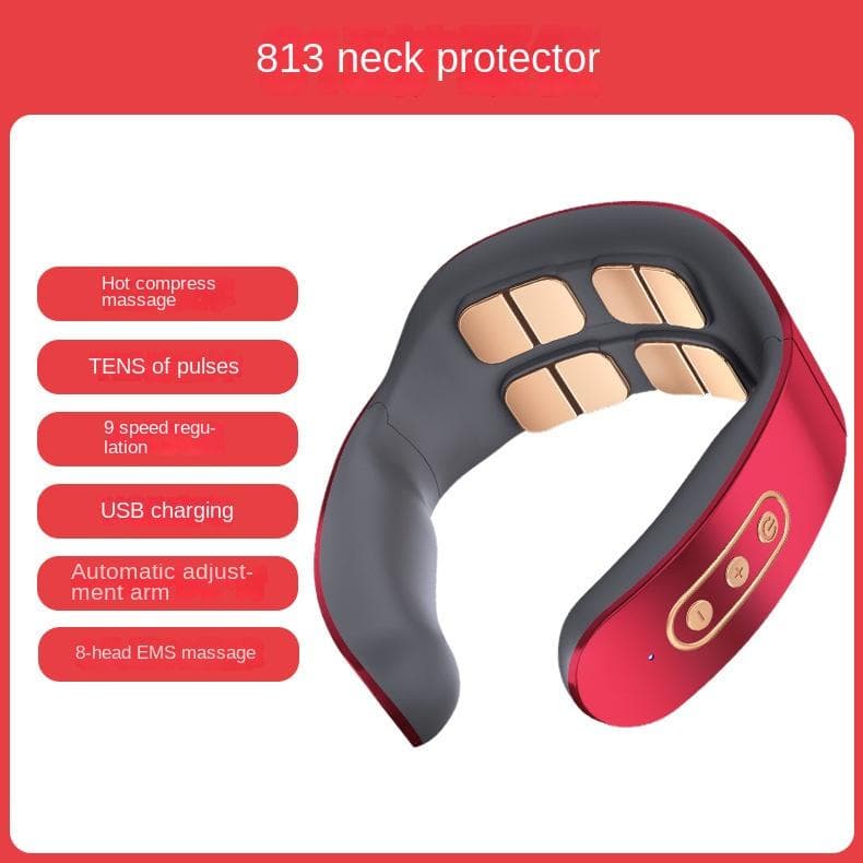 Cervical Massager 2-head Neck Protector Multifunctional Household Pulse Hot Compress Intelligent Electric Neck Massager