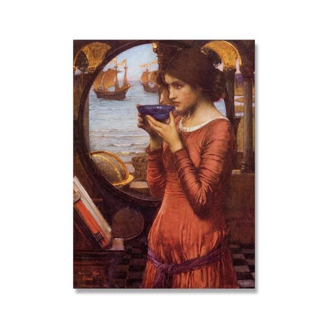 John William Waterhouse Vintage Wall Art Poster Magic Circle Witch Canvas Painting Print Jason and Medea Picture For Home Decor No Frame 60*100cm