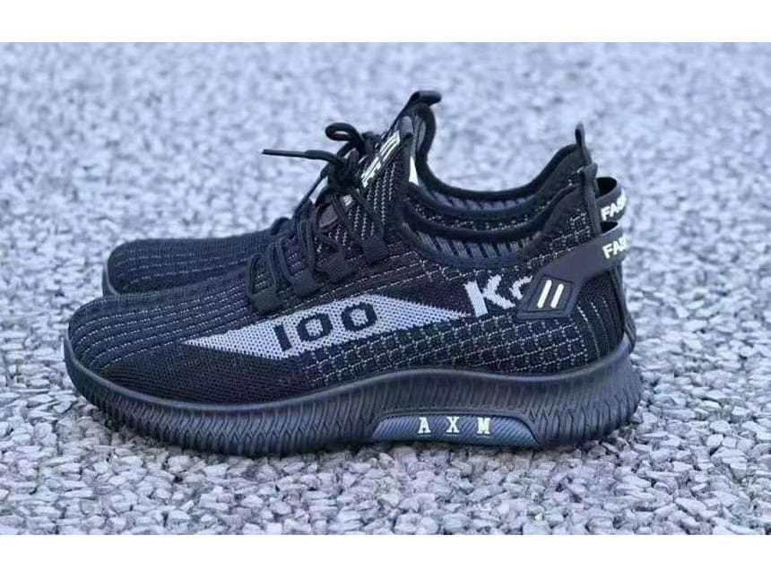 Men's Lightweight Breathable Summer Running Shoes - Trendy Soft-Soled Slip-On Casual Sneakers size 43, model A100 black